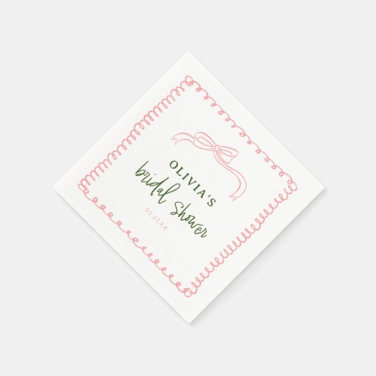 Frans Roze en Groen Kleurrijk Vrijgezellenfeest Servet (Hoek)