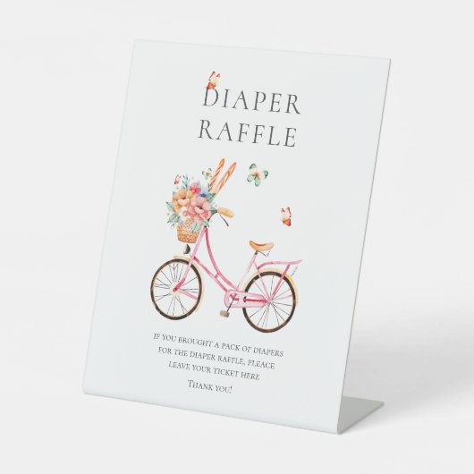 Frans Roze  fiets Diaper Raffle Pedestal Reclamebord Met Voetstuk (Voorkant)
