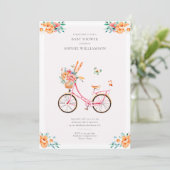 Frans Roze fietsenBaby shower Kaart (Staand voorkant)