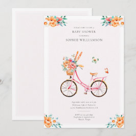 Frans Roze  fietsenBaby shower Kaart