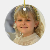 Frans Roze lint Boog Eerste Communie Ornament (Achterkant)