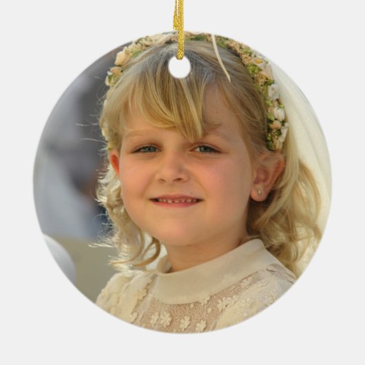 Frans Roze lint Boog Eerste Communie Ornament (Achterkant)