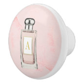 Frans roze parfumflesje Chic Monogram persoonlijk Keramische Knop (Rechts)