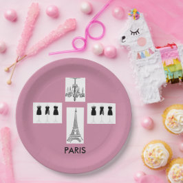 Frans - Roze - Parijs thema Borden Papieren Bordje