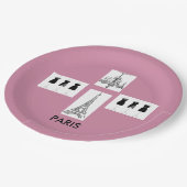 Frans - Roze - Parijs thema Borden Papieren Bordje (Gekanteld)