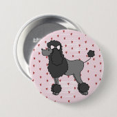  Frans Roze Poodle Pin Ronde Button 7,6 Cm (Voorkant /achterkant)