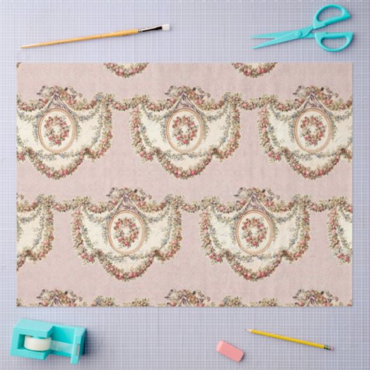  Frans Roze Rose Bloemen Garland Decoupage Tissuepapier (Craft)