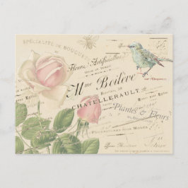  Frans Roze Roze Blauwe Vogelbijen Collage Briefkaart