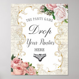 Frans roze rozen valpanty Shower Game Poster