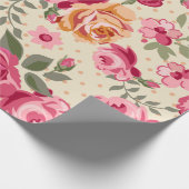 Frans roze rozenwrapppapier cadeaupapier (Hoek)