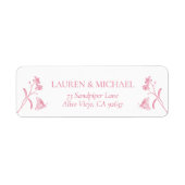 Frans Roze Wit Victoriaans Douche Retouradres Etiket (Voorkant)