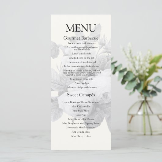 Frans Rozen Weddenschap Menu (Staand voorkant)
