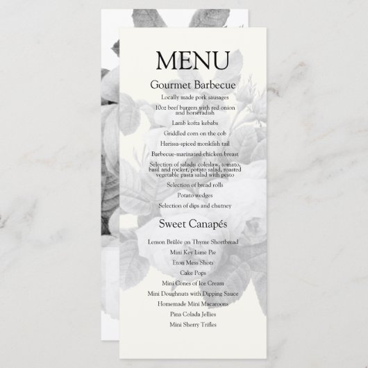  Frans Rozen Weddenschap Menu (Voorkant / Achterkant)