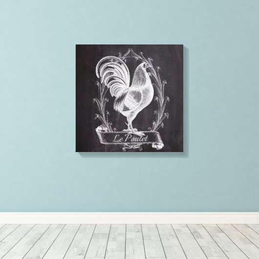 frans schaakbord voor western land - rooster canvas afdruk (Insitu (Houten vloer))