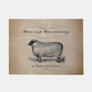  Frans schaap oud Muslin Farmhouse Rustic Deurmat