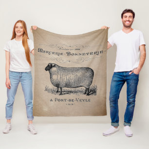  Frans schaap oud Muslin Farmhouse Rustic Fleece Deken