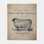  Frans schaap oud Muslin Farmhouse Rustic Fleece Deken (Voorkant)