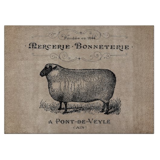 Frans schaap oud Muslin Farmhouse Rustic Snijplank (Voorkant)