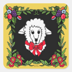 frans schapsticker vierkante sticker