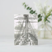 Frans Schip van de lijn 1800 op het dek Briefkaart (Staand voorkant)