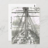 Frans Schip van de lijn 1800 op het dek Briefkaart (Voorkant / Achterkant)