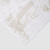 Frans  schrift Ephemera Typography Floral Tissuepapier (Detail)