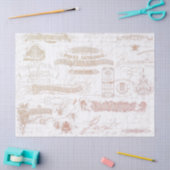 Frans  schrift Ephemera Typography Pink Tissuepapier (Craft)