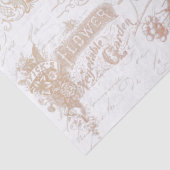 Frans  schrift Ephemera Typography Pink Tissuepapier (Detail)