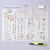 frans schrift factuur poststempel parijs decoupage tissuepapier (Craft)