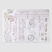 frans schrift factuur poststempel parijs decoupage tissuepapier (Voorkant)