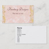 Frans schrijven en Golden scrollen Visitekaartje (Voorkant / Achterkant)