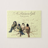  Frans schrijven en vogels Legpuzzel (Horizontaal)