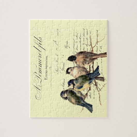  Frans schrijven en vogels Legpuzzel (Verticaal)