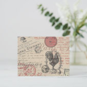 Frans Schrijven Paris Rooster typografie Briefkaart (Staand voorkant)