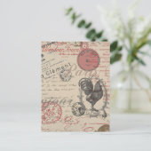  Frans Schrijven Paris Rooster typografie Briefkaart (Staand voorkant)