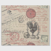  Frans Schrijven Paris Rooster typografie Cadeaupapier (Vlak)