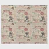  Frans Schrijven Paris Rooster typografie Cadeaupapier (Vlak)