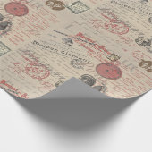  Frans Schrijven Paris Rooster typografie Cadeaupapier (Hoek)