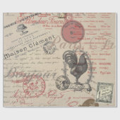  Frans Schrijven Paris Rooster typografie Cadeaupapier (Vlak)