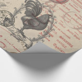  Frans Schrijven Paris Rooster typografie Cadeaupapier (Hoek)