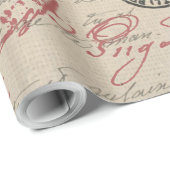  Frans Schrijven Paris Rooster typografie Cadeaupapier (Rol Hoek)