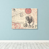  Frans Schrijven Paris Rooster typografie Canvas Afdruk (Insitu (Houten vloer))