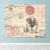  Frans Schrijven Paris Rooster typografie Canvas Afdruk (Insitu (Houten vloer))