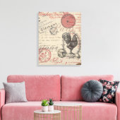  Frans Schrijven Paris Rooster typografie Canvas Afdruk (Insitu (Woonkamer))