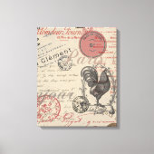  Frans Schrijven Paris Rooster typografie Canvas Afdruk (Voorkant)