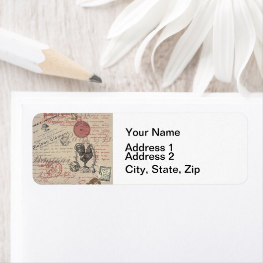  Frans Schrijven Paris Rooster typografie Etiket (Insitu)