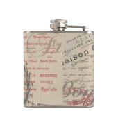  Frans Schrijven Paris Rooster typografie Heupfles (Achterkant)