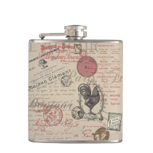  Frans Schrijven Paris Rooster typografie Heupfles