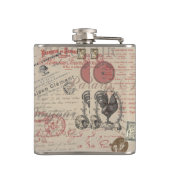  Frans Schrijven Paris Rooster typografie Heupfles (Achterkant)