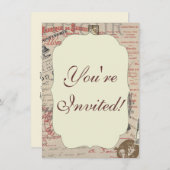  Frans Schrijven Paris Rooster typografie Kaart (Voorkant / Achterkant)